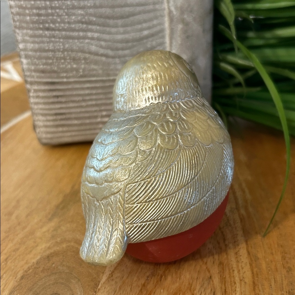 Avon bird Cologne holder empty vintage glass bird silvertone and red glass - Picture 6 of 16